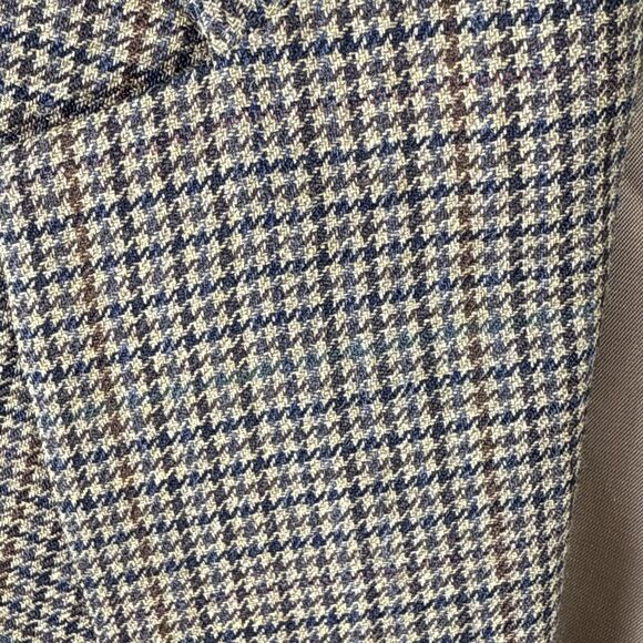 Ralph Lauren Mens Silk Wool Houndstooth Tan Sport Coat Blazer Sz 42L CLASSIC - Picture 6 of 6